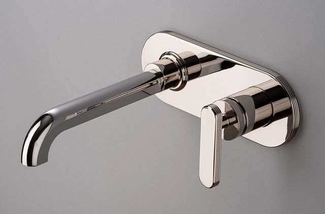 Wall basin mixer on a single plate
