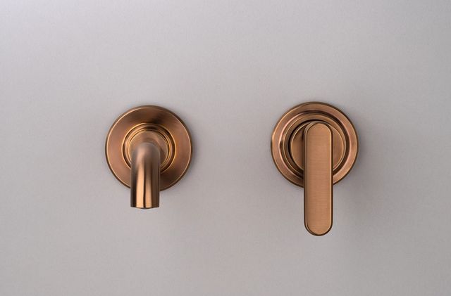 Wall basin mixer, rose gold